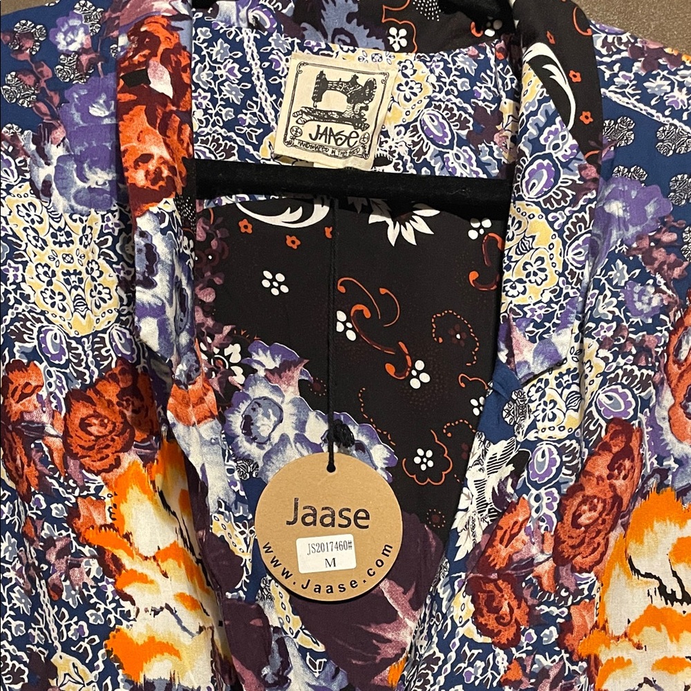 Jaase Women's Vibrant Floral Blazer - Black and Orange - Picture 3 of 6